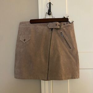 Tan Suede Mini Skirt